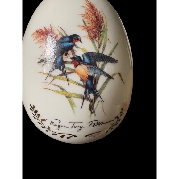 Roger Tory Peterson Porcelain Songbird Egg Barn Swallow Danbury Mint 1995 - Picture 3 of 6